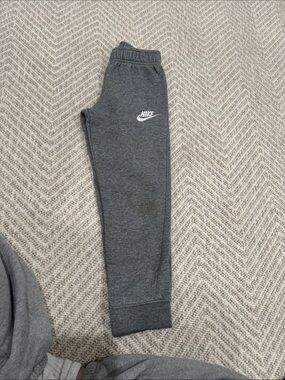Nike Kids Gray Heather Joggers with White Logo